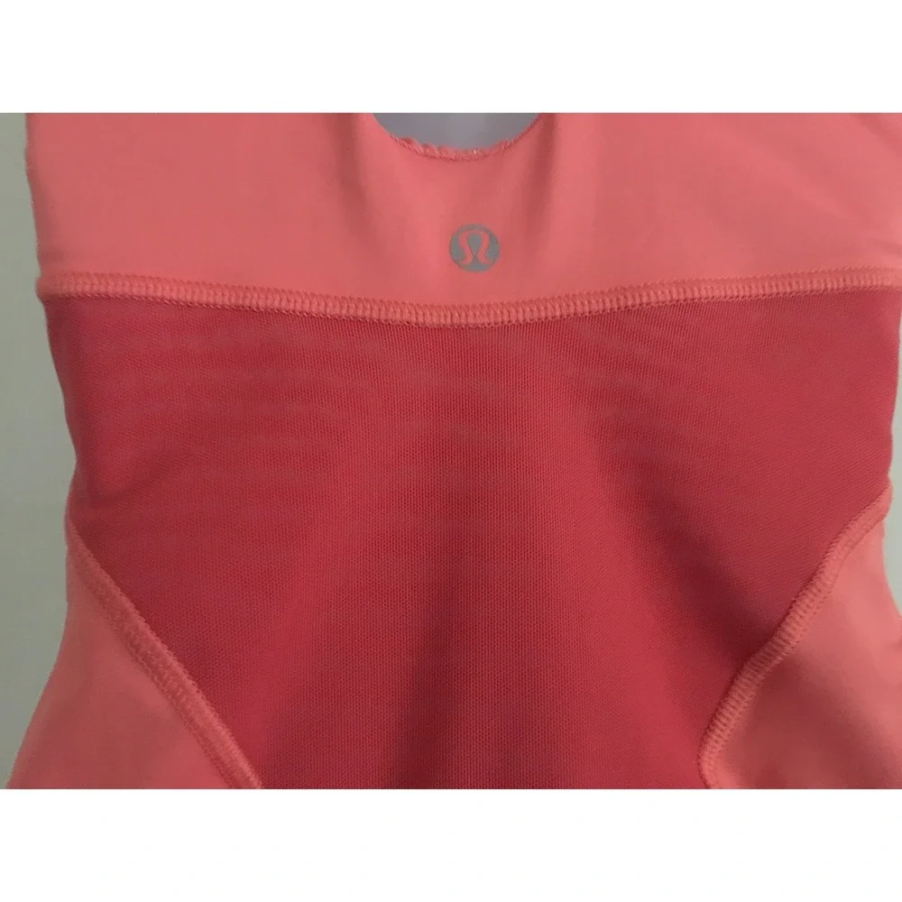 Lululemon Women's Tangerine Orange Criss Cross Back Athletic‎ Shirt Top Sz 6